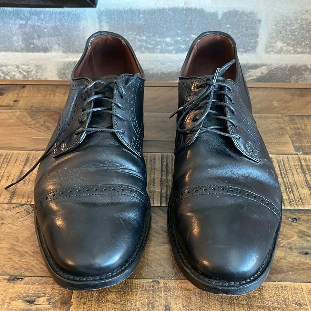 Allen Edmonds THE CITY‎ Leather Cap Toe Lace Up Oxfords Men Size 11 D Black 3495